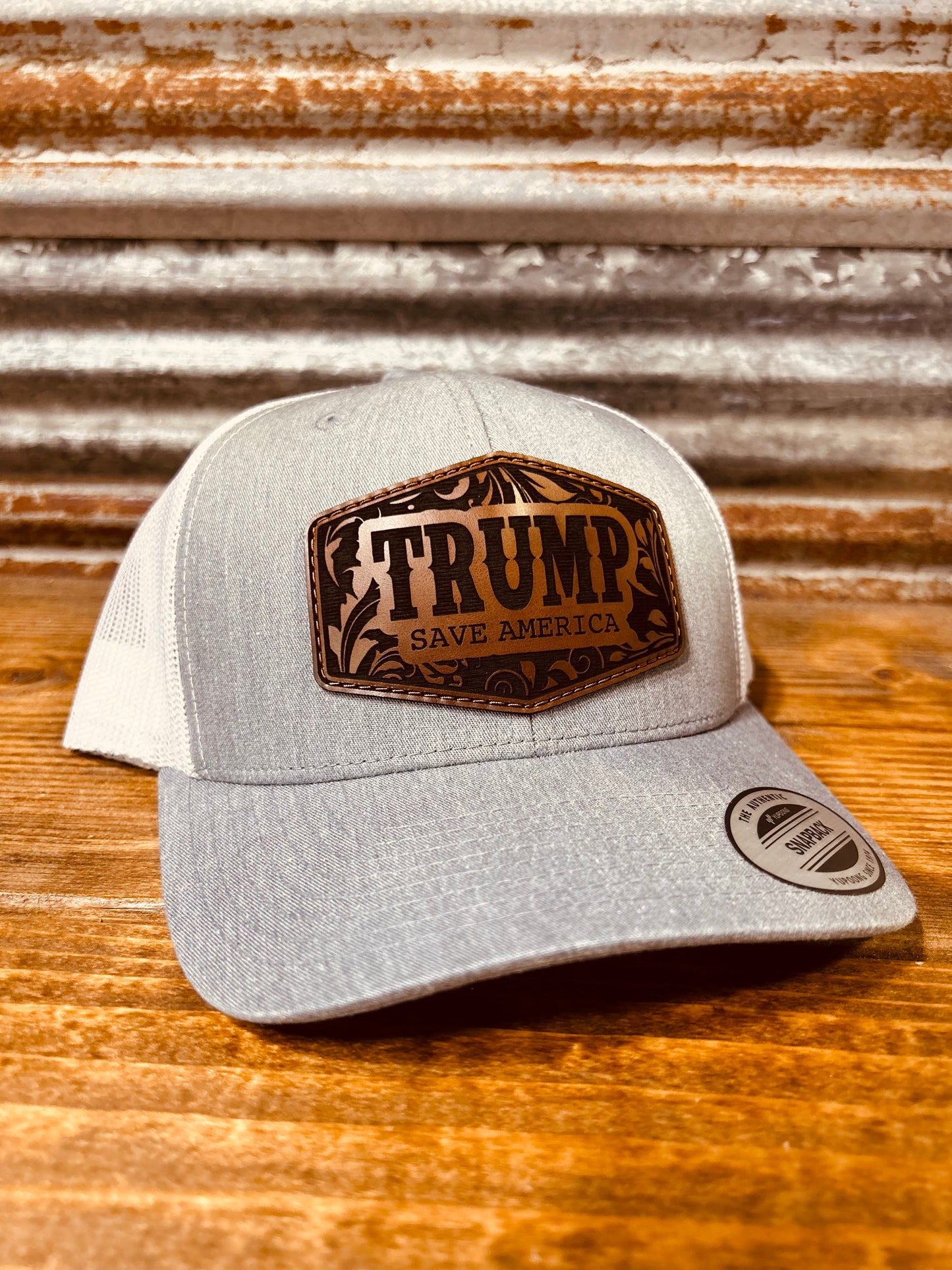 Tooled Leather Trump Hat