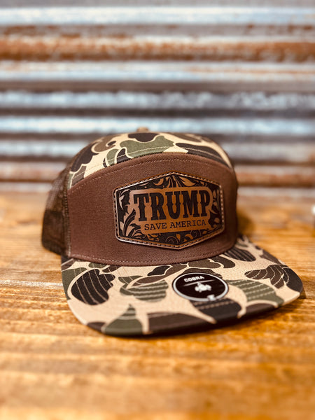 Tooled Leather Trump Hat