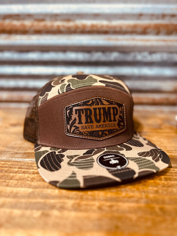 Tooled Leather Trump Hat